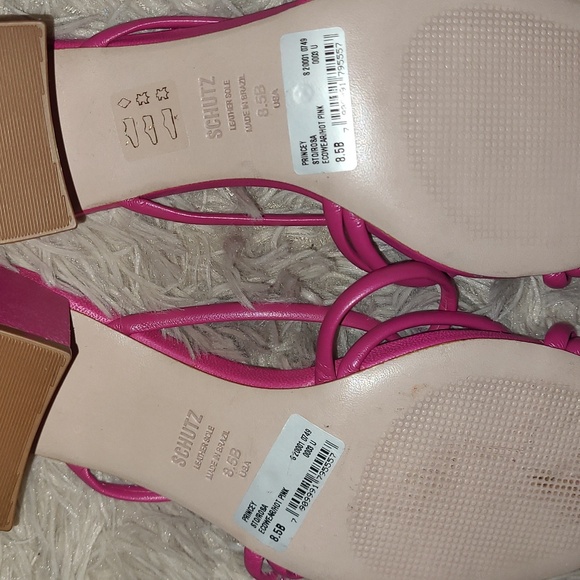 SCHUTZ☆Princey Strappy Block Heel Sandal in hot pink. - Picture 8 of 8